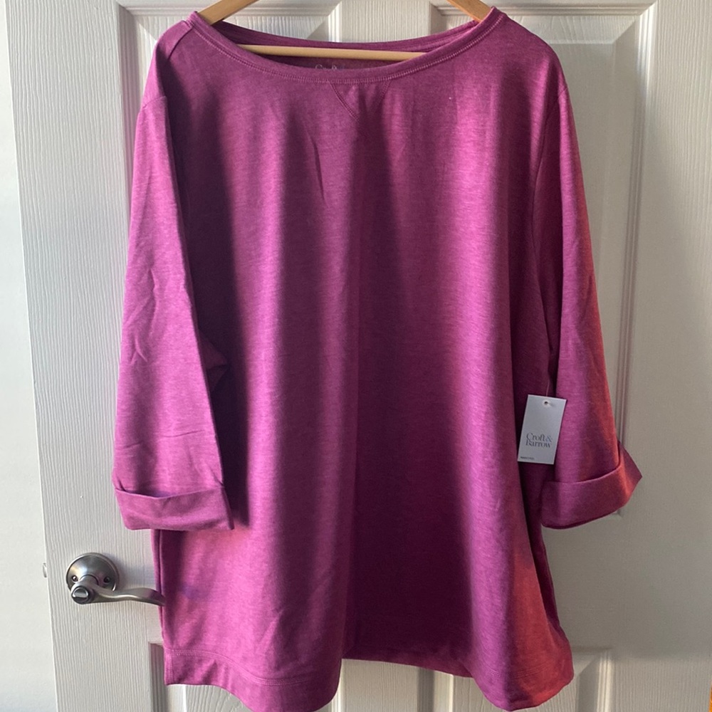Croft&Barrow Sweater.Size 3X 3/4 permanent cuff sleeve . New with tags.